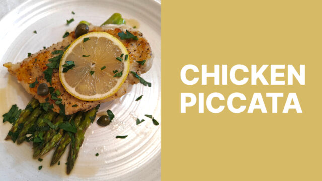 Chicken piccata with asparagus