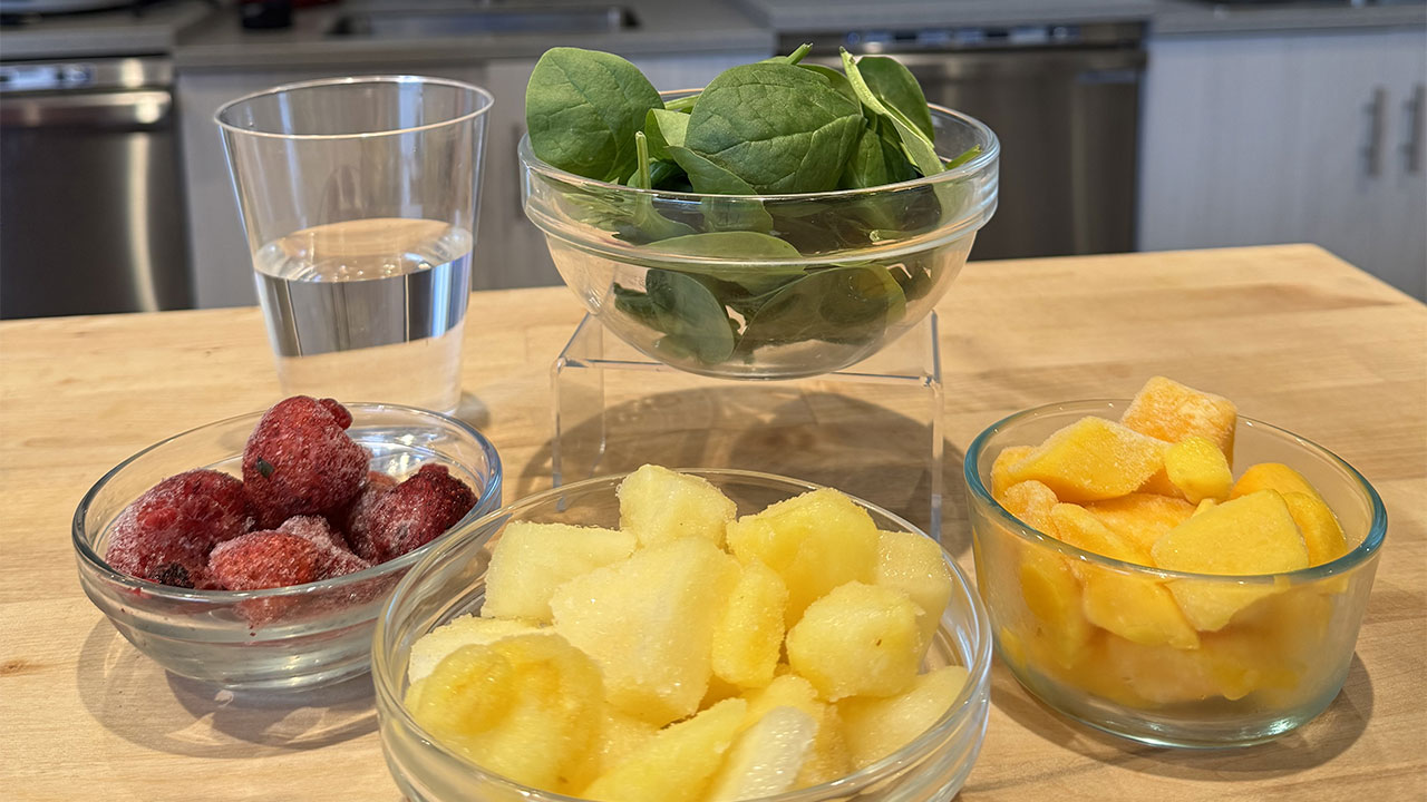 Healthy summer fruit smoothie ingredients